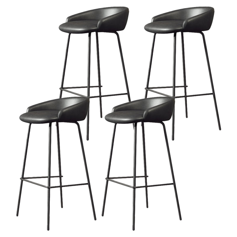 Modern Armless Backrest Counter Stool Iron Bar Stool with Cushion for Milk Tea Shop