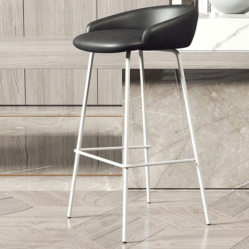 Modern Armless Backrest Counter Stool Iron Bar Stool with Cushion for Milk Tea Shop
