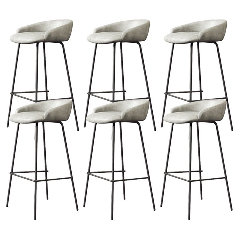 Modern Armless Backrest Counter Stool Iron Bar Stool with Cushion for Milk Tea Shop