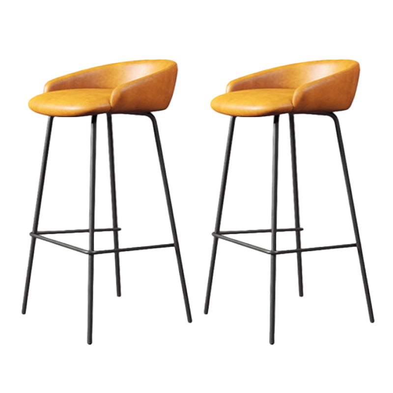 Modern Armless Backrest Counter Stool Iron Bar Stool with Cushion for Milk Tea Shop