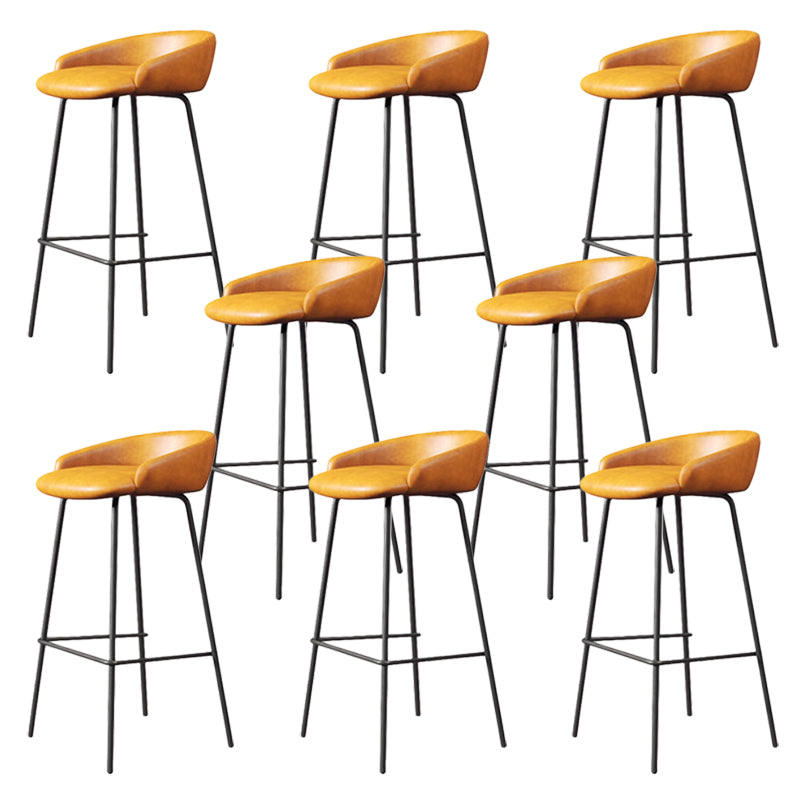 Modern Armless Backrest Counter Stool Iron Bar Stool with Cushion for Milk Tea Shop