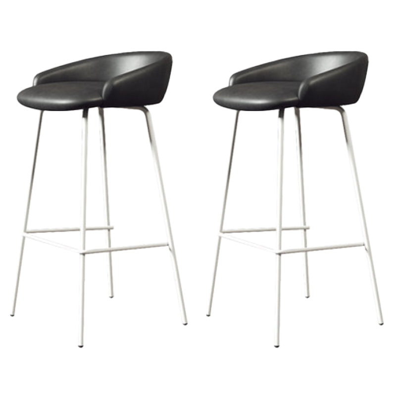 Modern Armless Backrest Counter Stool Iron Bar Stool with Cushion for Milk Tea Shop