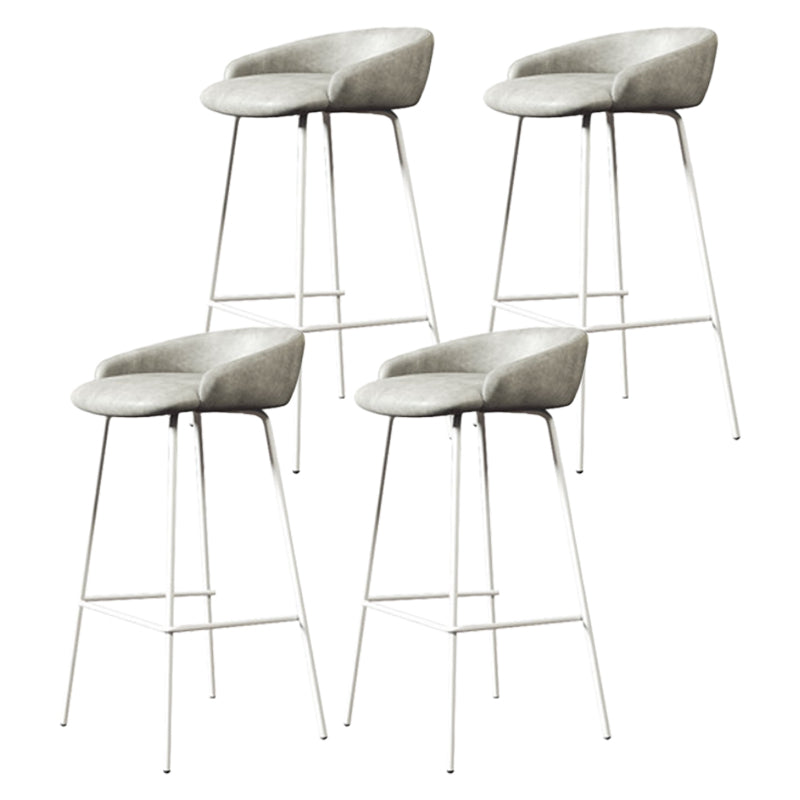 Modern Armless Backrest Counter Stool Iron Bar Stool with Cushion for Milk Tea Shop