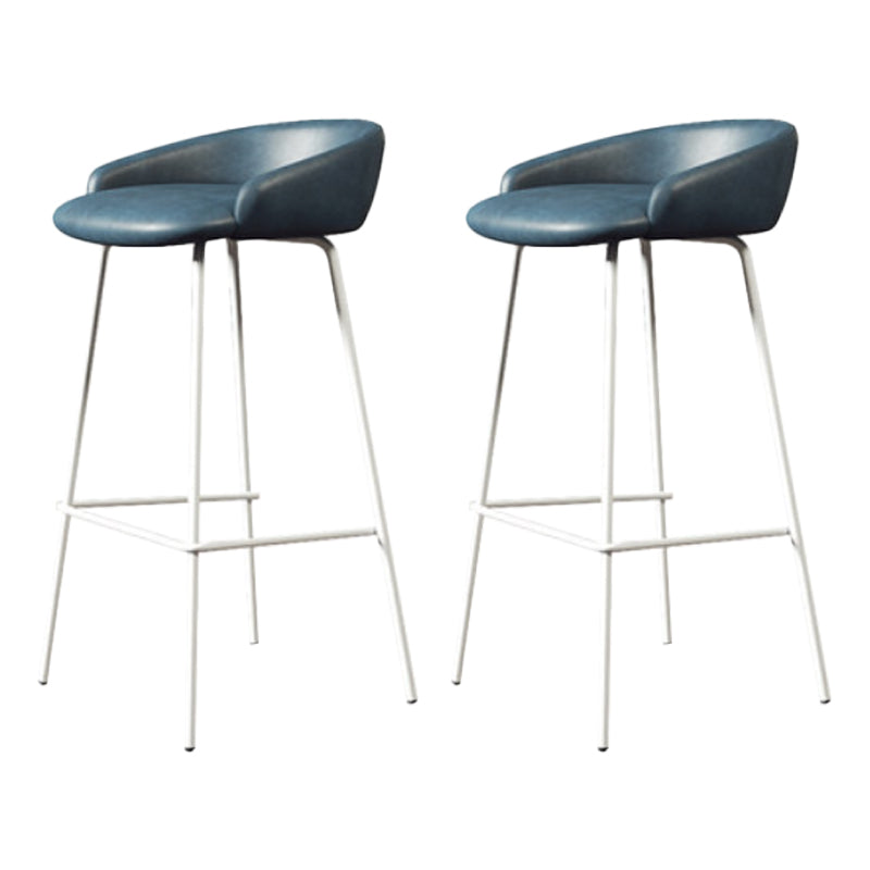 Modern Armless Backrest Counter Stool Iron Bar Stool with Cushion for Milk Tea Shop