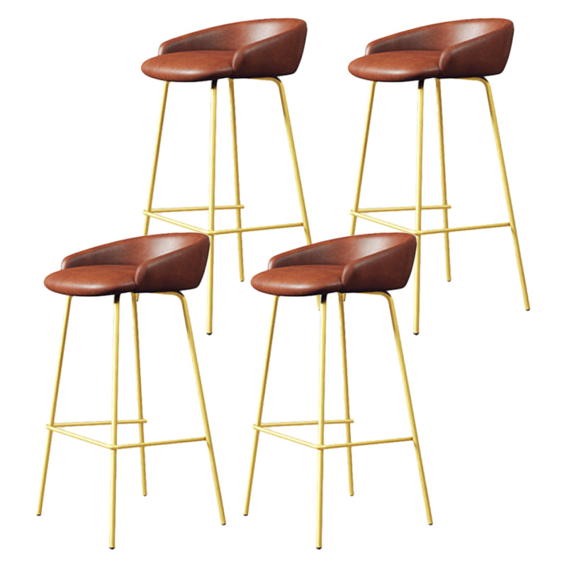 Modern Armless Backrest Counter Stool Iron Bar Stool with Cushion for Milk Tea Shop