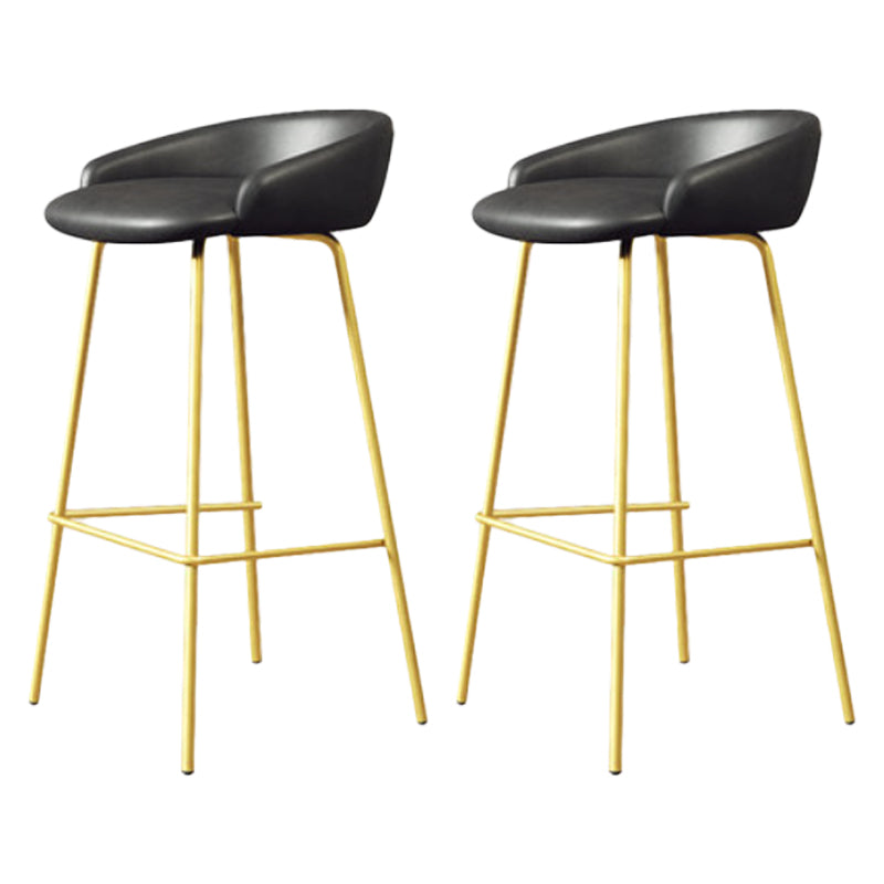 Modern Armless Backrest Counter Stool Iron Bar Stool with Cushion for Milk Tea Shop