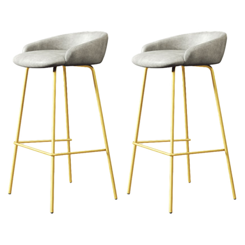 Modern Armless Backrest Counter Stool Iron Bar Stool with Cushion for Milk Tea Shop