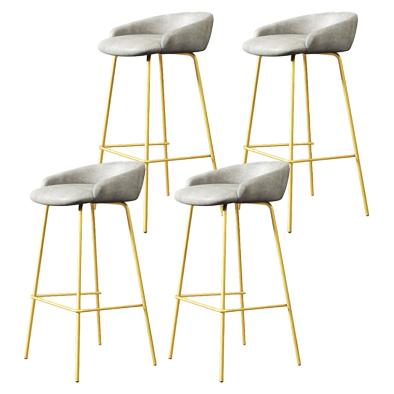 Modern Armless Backrest Counter Stool Iron Bar Stool with Cushion for Milk Tea Shop