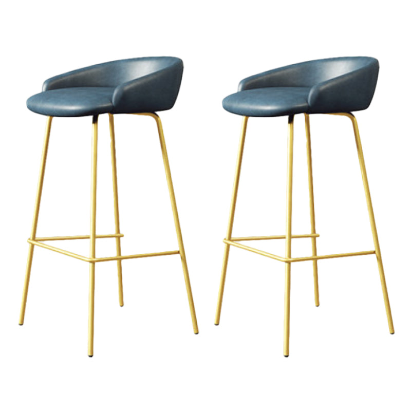 Modern Armless Backrest Counter Stool Iron Bar Stool with Cushion for Milk Tea Shop