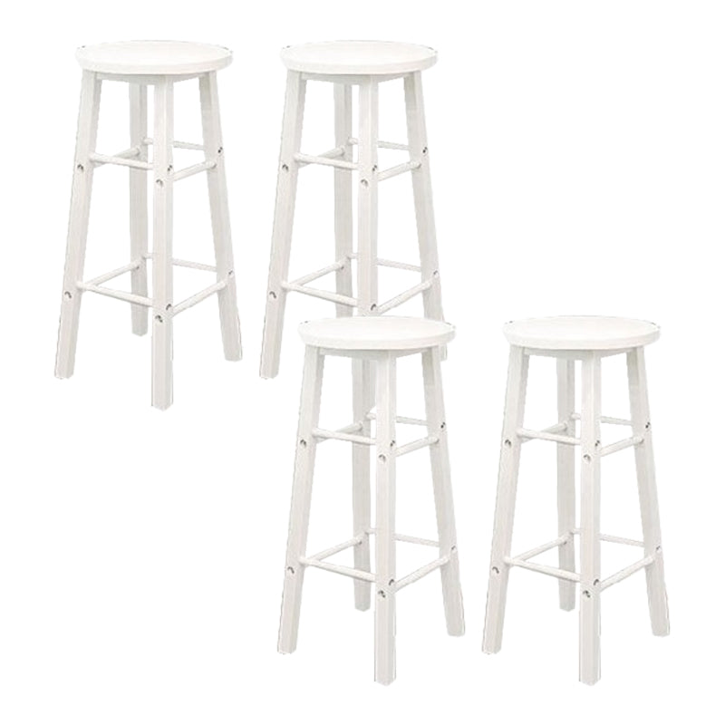 Industrial Wooden Counter Height Stools with Footrest Bar Stool