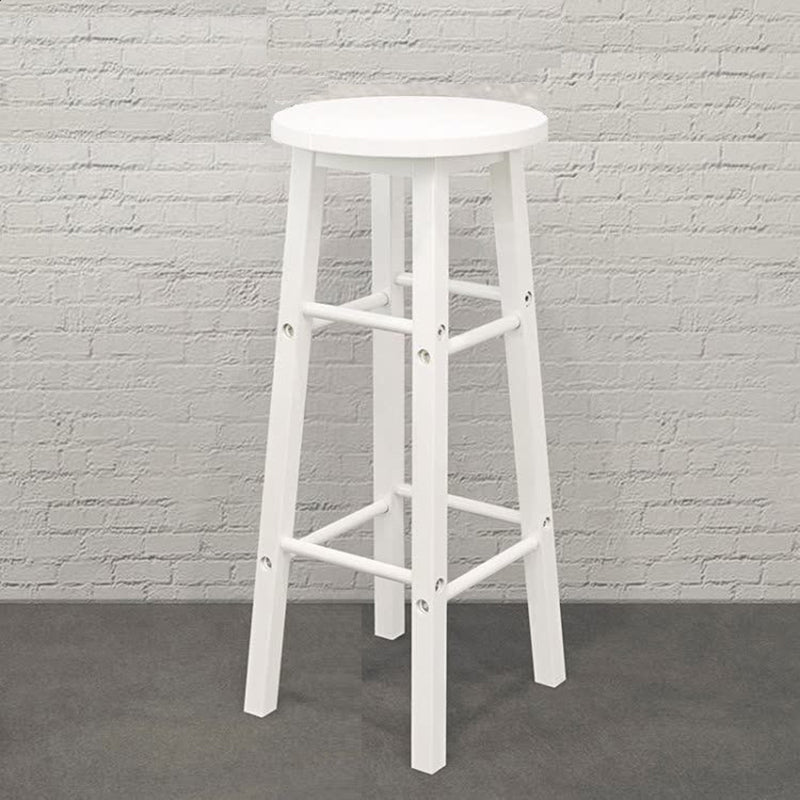 Industrial Wooden Counter Height Stools with Footrest Bar Stool
