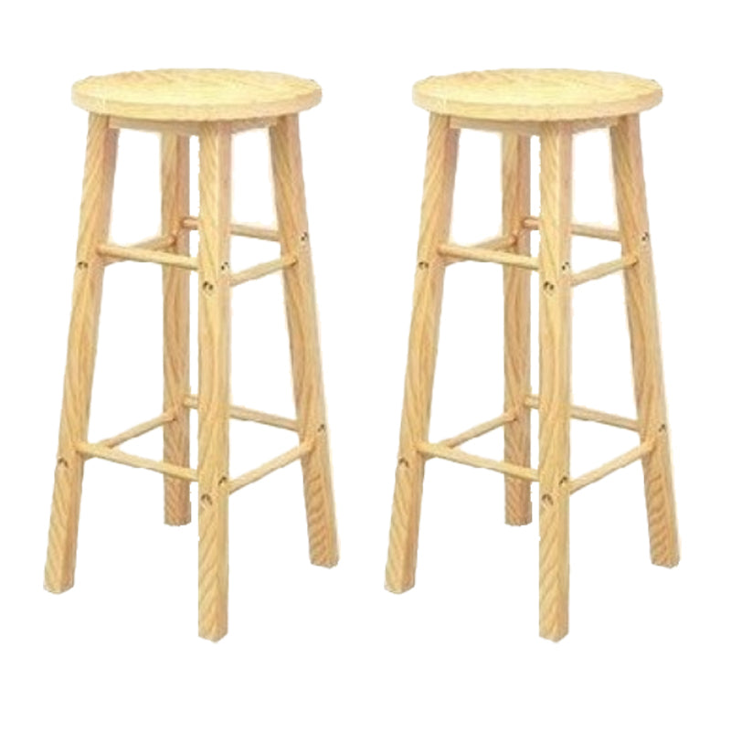 Industrial Wooden Counter Height Stools with Footrest Bar Stool