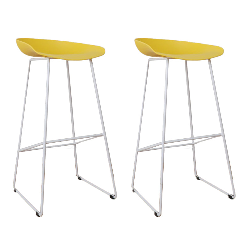 Glam Metal Counter Height Stools with Footrest Bar Stool for Indoor