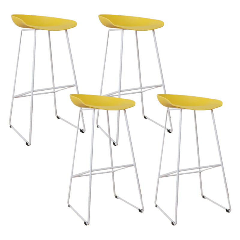 Glam Metal Counter Height Stools with Footrest Bar Stool for Indoor