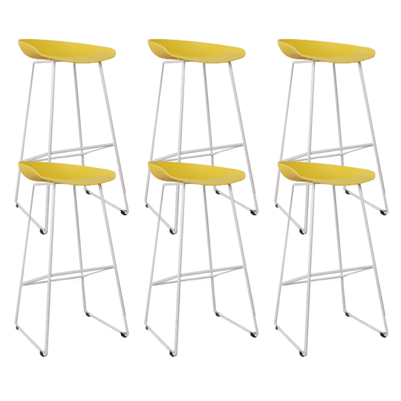 Glam Metal Counter Height Stools with Footrest Bar Stool for Indoor
