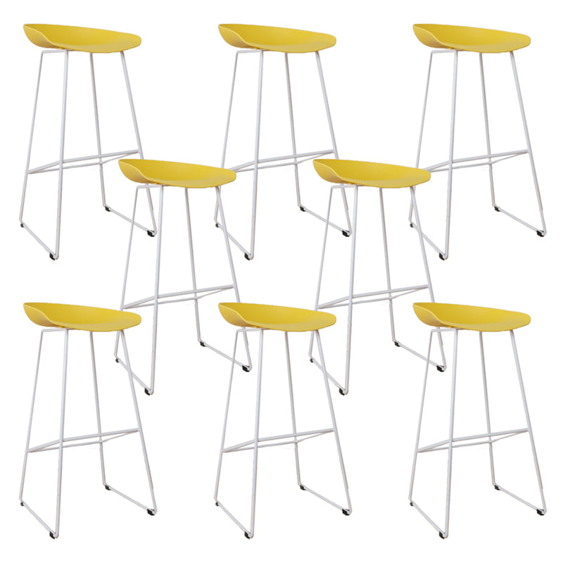 Glam Metal Counter Height Stools with Footrest Bar Stool for Indoor