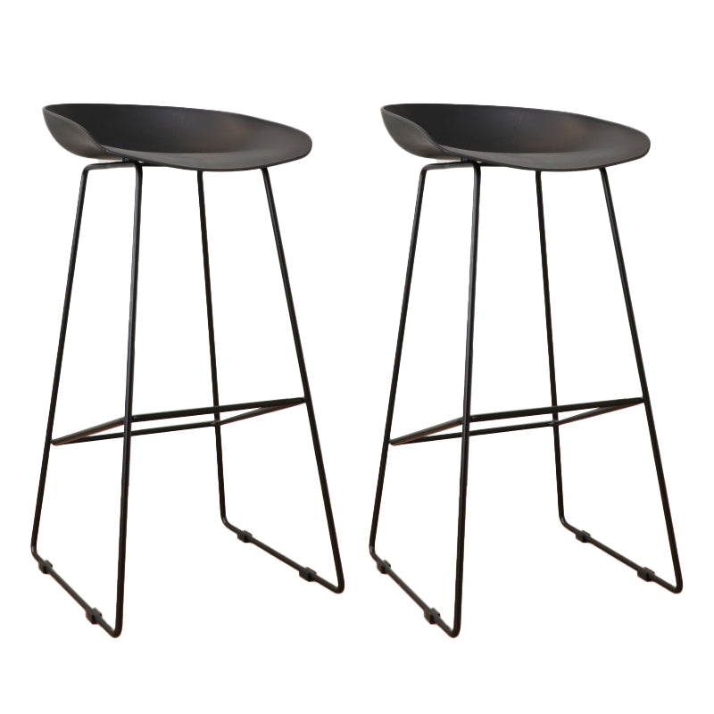 Glam Metal Counter Height Stools with Footrest Bar Stool for Indoor