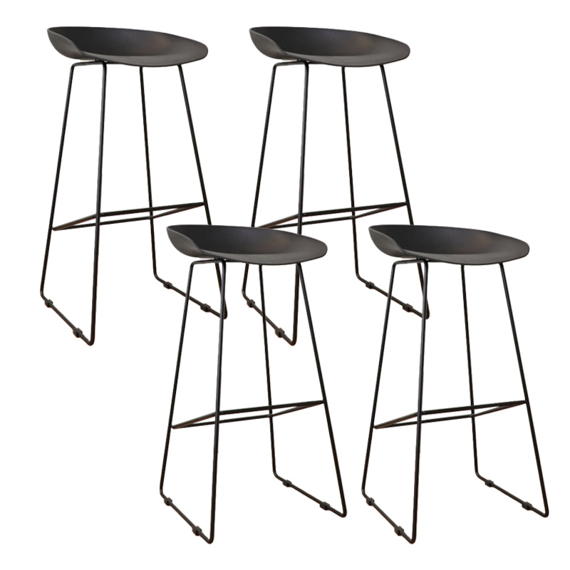 Glam Metal Counter Height Stools with Footrest Bar Stool for Indoor