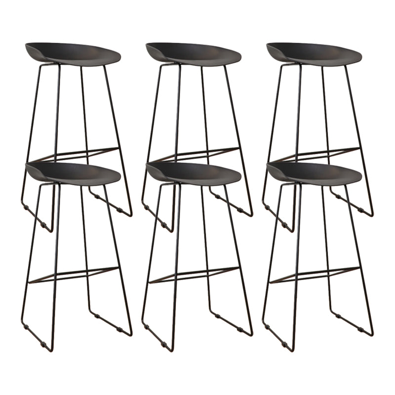 Glam Metal Counter Height Stools with Footrest Bar Stool for Indoor