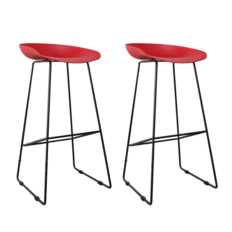 Glam Metal Counter Height Stools with Footrest Bar Stool for Indoor