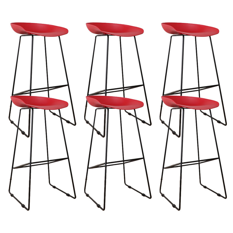 Glam Metal Counter Height Stools with Footrest Bar Stool for Indoor