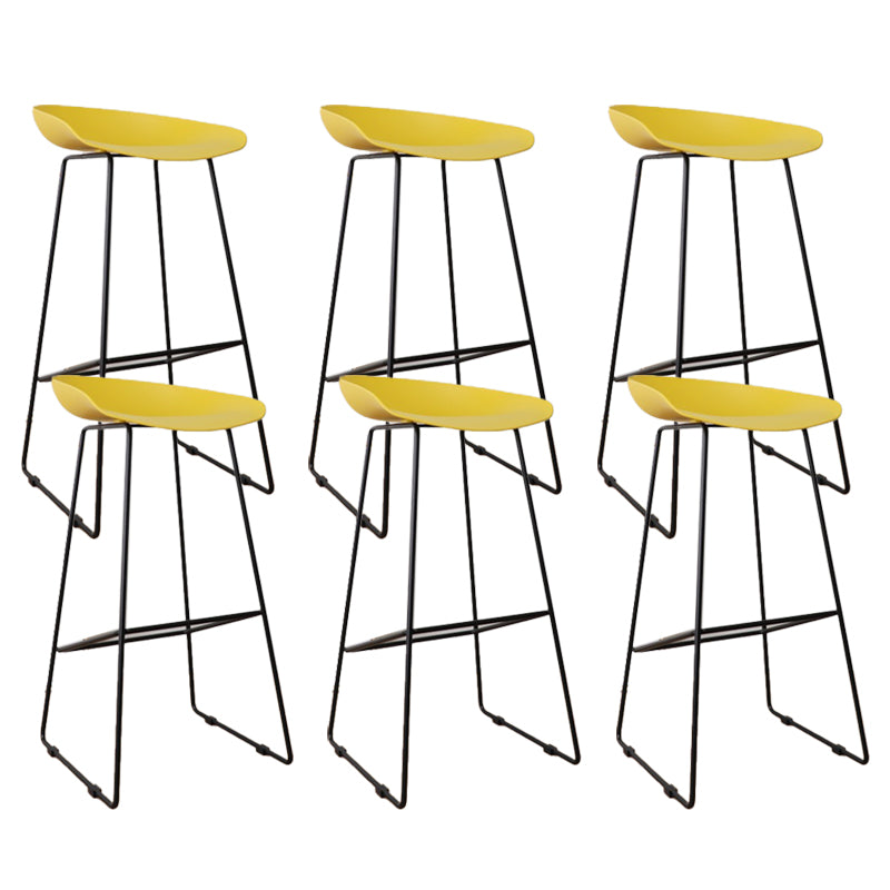 Glam Metal Counter Height Stools with Footrest Bar Stool for Indoor