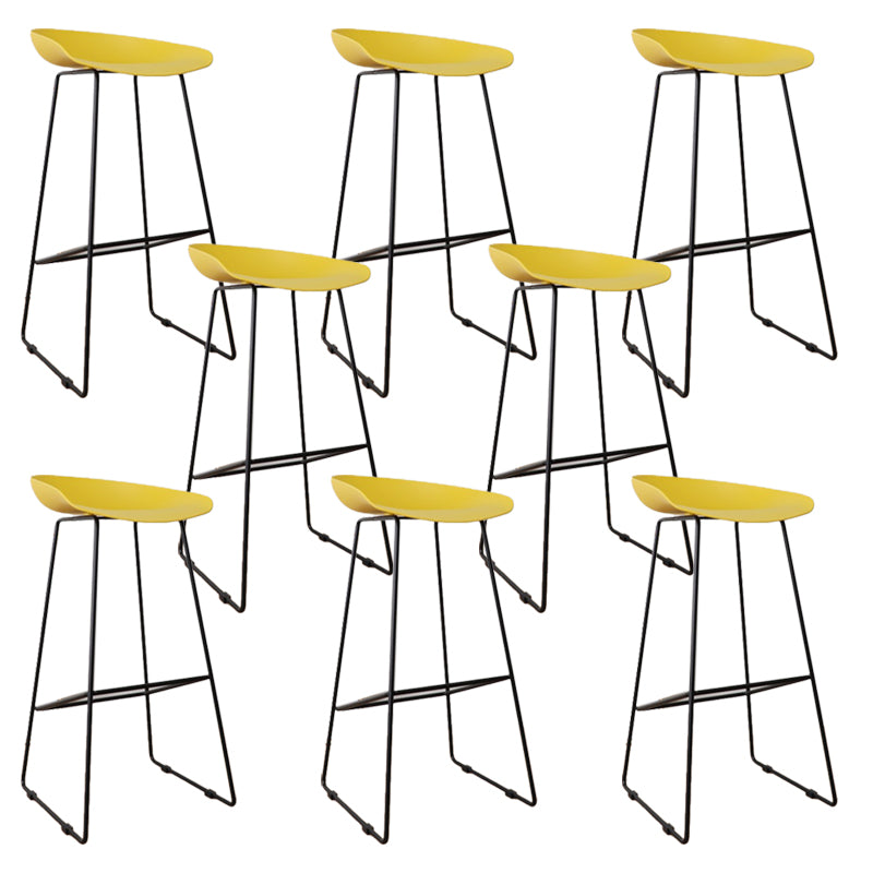Glam Metal Counter Height Stools with Footrest Bar Stool for Indoor