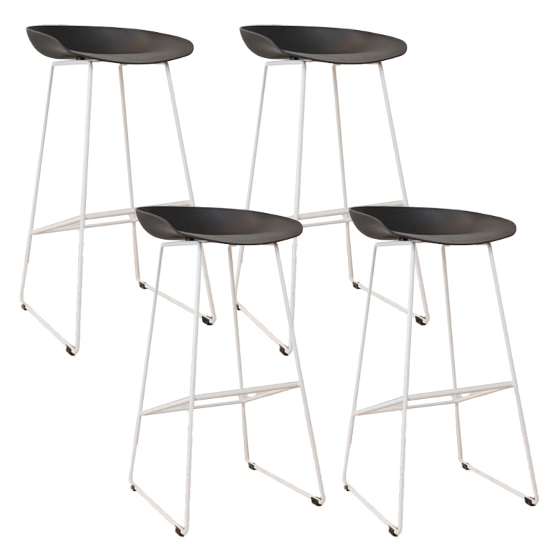 Glam Metal Counter Height Stools with Footrest Bar Stool for Indoor