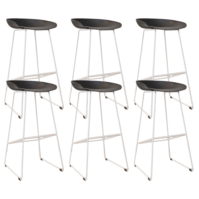 Glam Metal Counter Height Stools with Footrest Bar Stool for Indoor