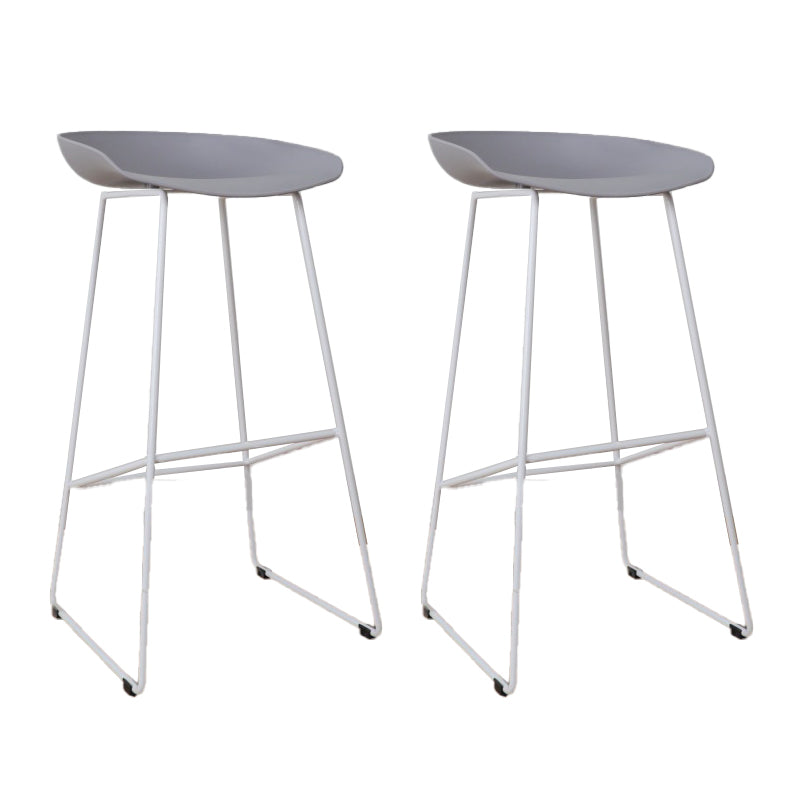 Glam Metal Counter Height Stools with Footrest Bar Stool for Indoor