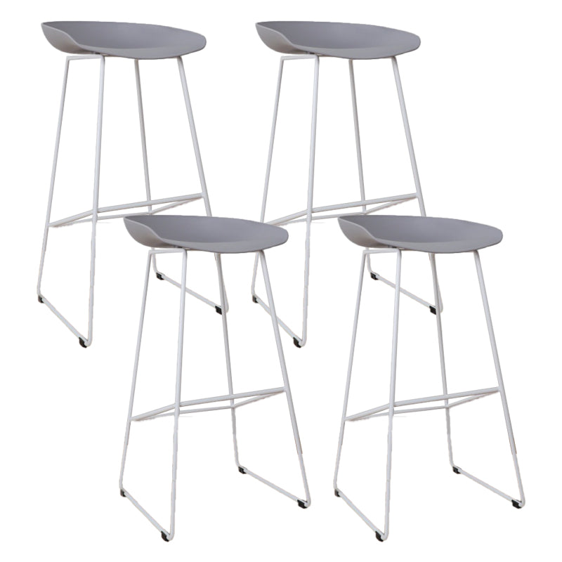 Glam Metal Counter Height Stools with Footrest Bar Stool for Indoor
