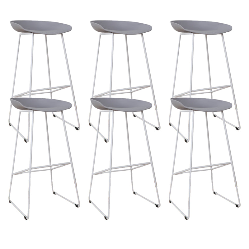 Glam Metal Counter Height Stools with Footrest Bar Stool for Indoor