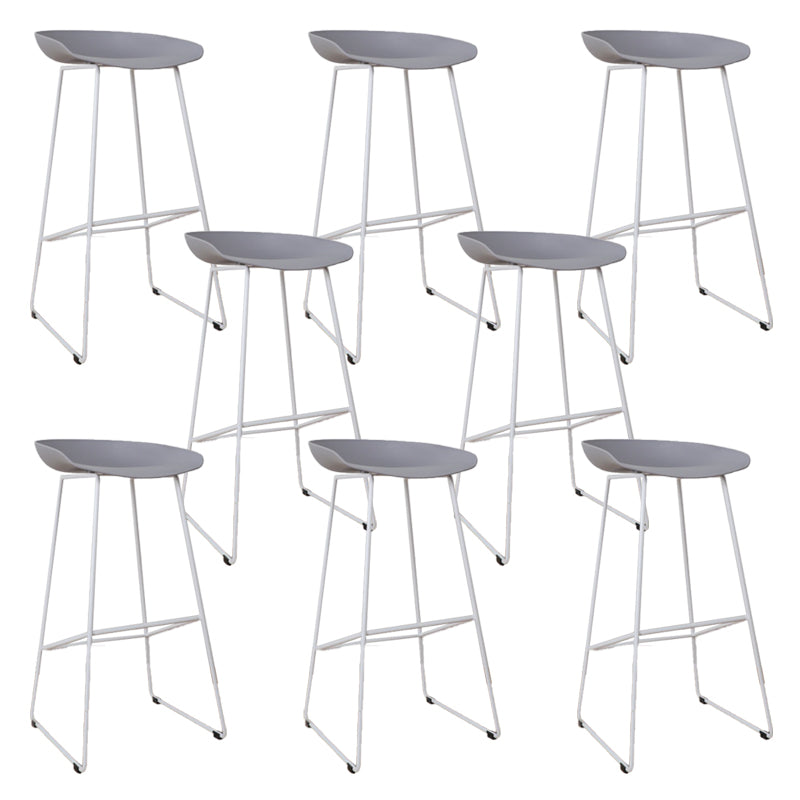 Glam Metal Counter Height Stools with Footrest Bar Stool for Indoor