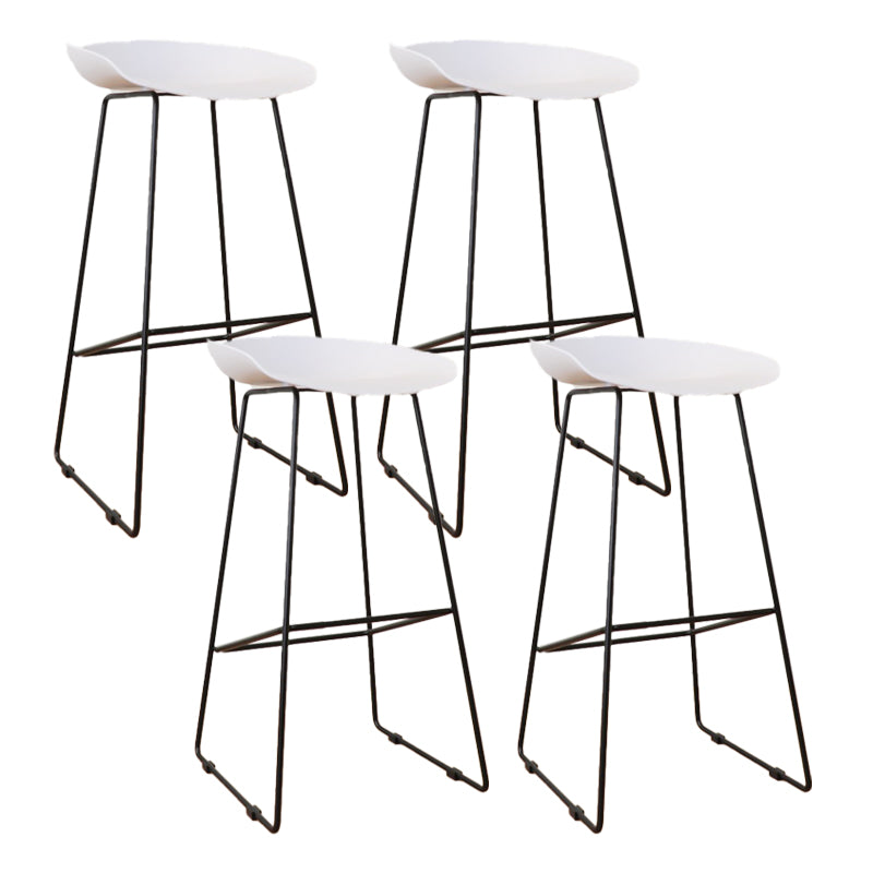 Glam Metal Counter Height Stools with Footrest Bar Stool for Indoor
