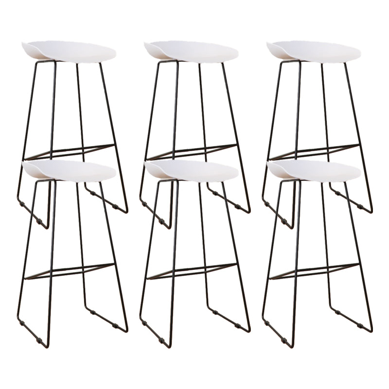 Glam Metal Counter Height Stools with Footrest Bar Stool for Indoor