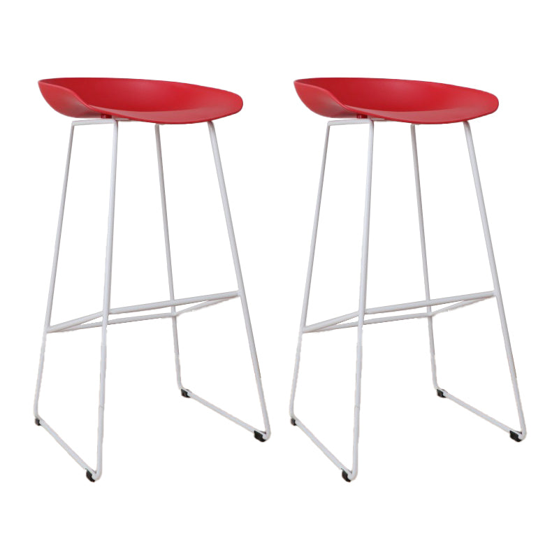 Glam Metal Counter Height Stools with Footrest Bar Stool for Indoor