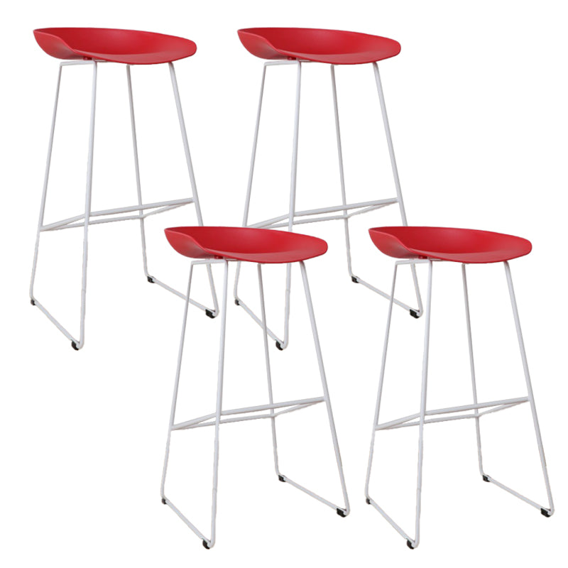 Glam Metal Counter Height Stools with Footrest Bar Stool for Indoor