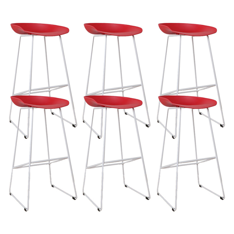 Glam Metal Counter Height Stools with Footrest Bar Stool for Indoor
