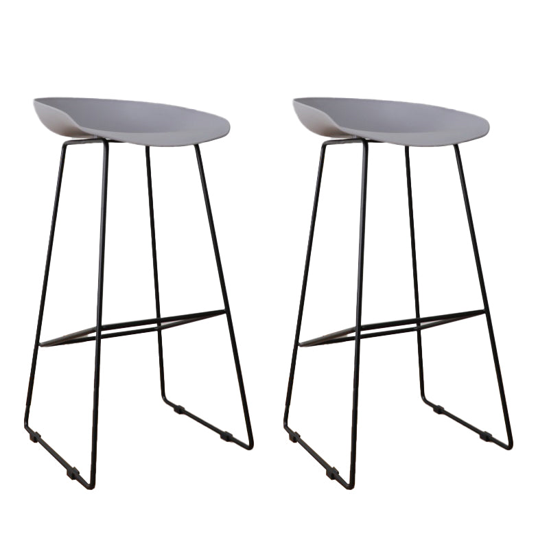 Glam Metal Counter Height Stools with Footrest Bar Stool for Indoor