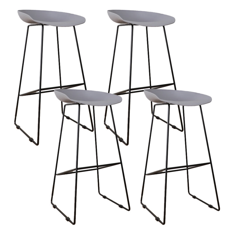 Glam Metal Counter Height Stools with Footrest Bar Stool for Indoor