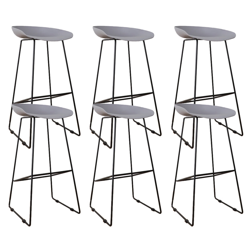 Glam Metal Counter Height Stools with Footrest Bar Stool for Indoor