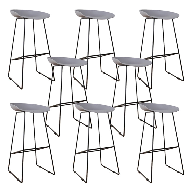 Glam Metal Counter Height Stools with Footrest Bar Stool for Indoor