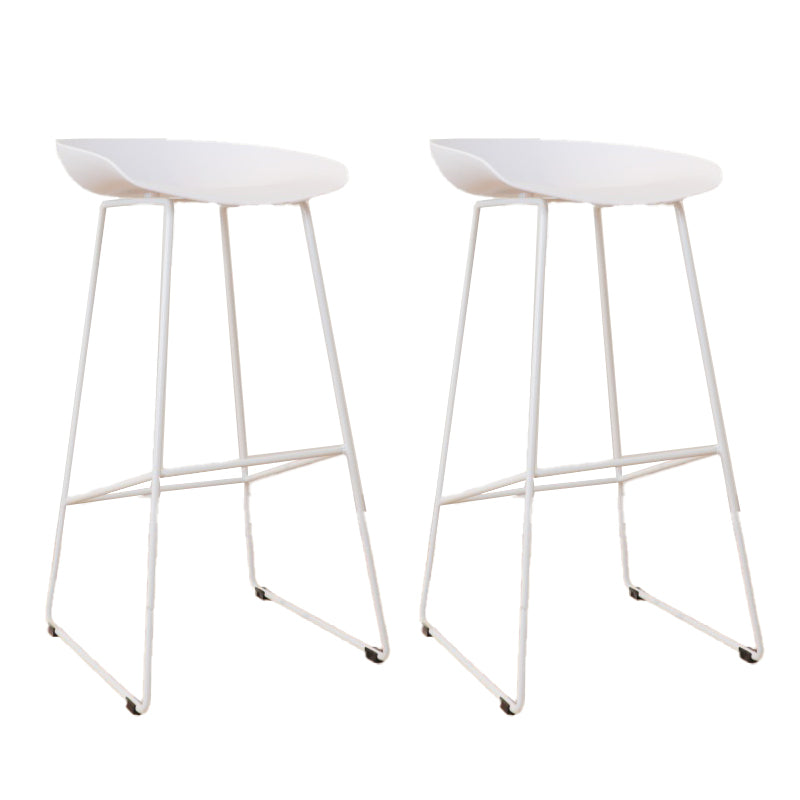 Glam Metal Counter Height Stools with Footrest Bar Stool for Indoor