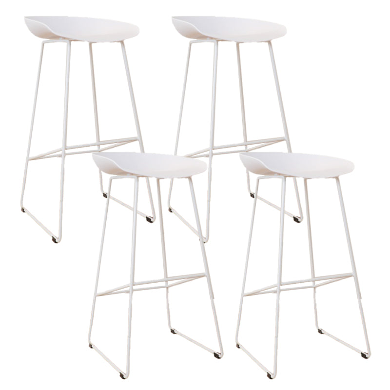 Glam Metal Counter Height Stools with Footrest Bar Stool for Indoor