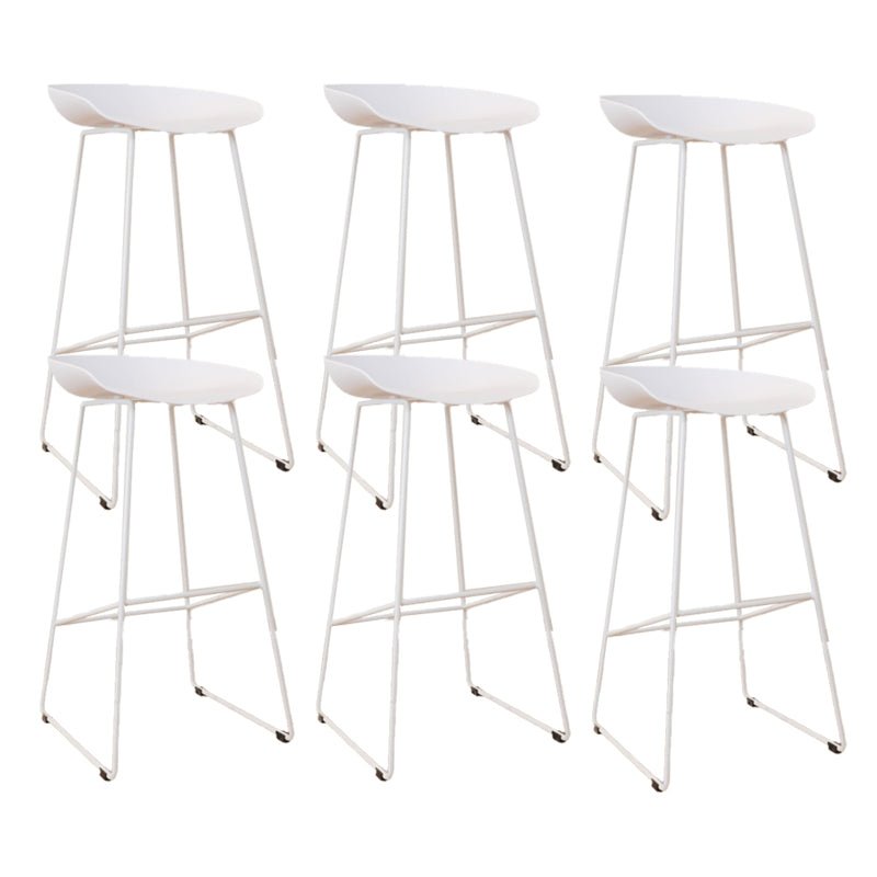 Glam Metal Counter Height Stools with Footrest Bar Stool for Indoor