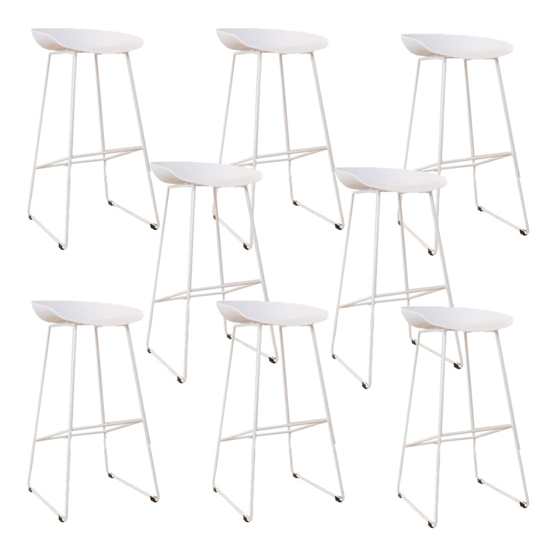 Glam Metal Counter Height Stools with Footrest Bar Stool for Indoor