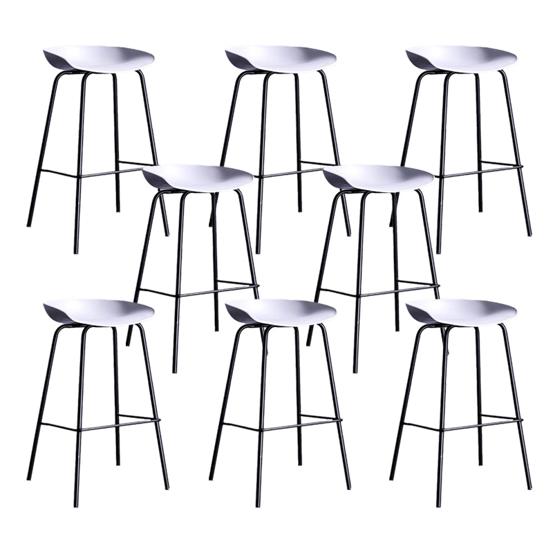 Contemporary Metal Counter Height Stools Low Back Bar Stool with Footrest