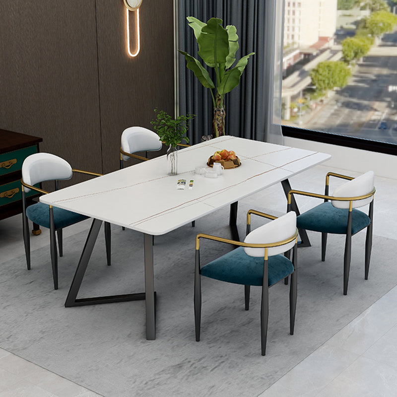 Modern Armless Backrest Counter Stool Iron Bar Stool with Cushion for Dining Room