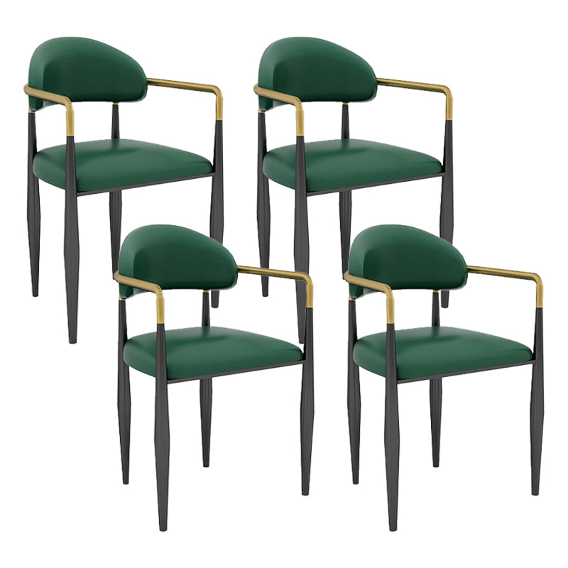 Modern Armless Backrest Counter Stool Iron Bar Stool with Cushion for Dining Room