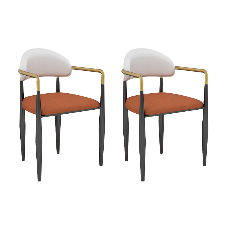 Modern Armless Backrest Counter Stool Iron Bar Stool with Cushion for Dining Room